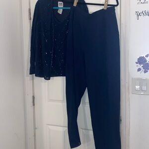 R&M Richards beaded evening pant suit set